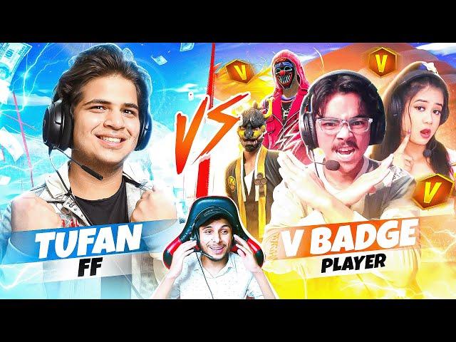 TUFAN FF  VS 4 BADGE LAKA GAMER DADDY CALLING NONSTOP SHOCKED   #tufanff