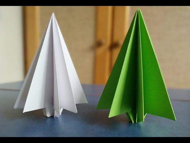 Елка оригами из бумаги | Origami paper christmas tree | Новогодние поделки | Christmas paper craft
