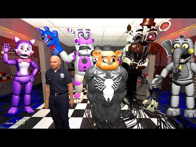 ANIMATRONICS SCARE THE SECURITY GUARD FNAF 1 COOP Garry's Mod