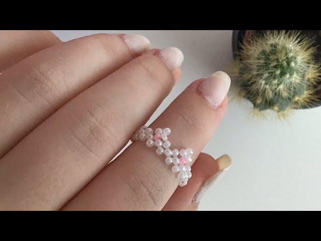 Tutorial on a beaded cat ears ring / Туториал на кольцо из бисера кошачьи ушки