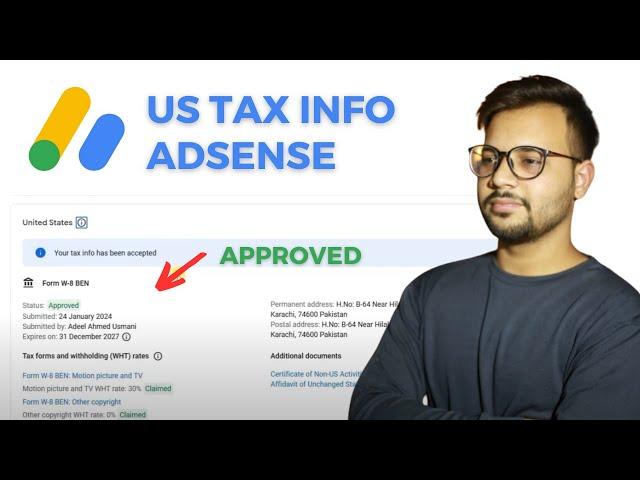 How to Fill US Tax Info In Google AdSense | US Tax Information Form in Google AdSense 2024