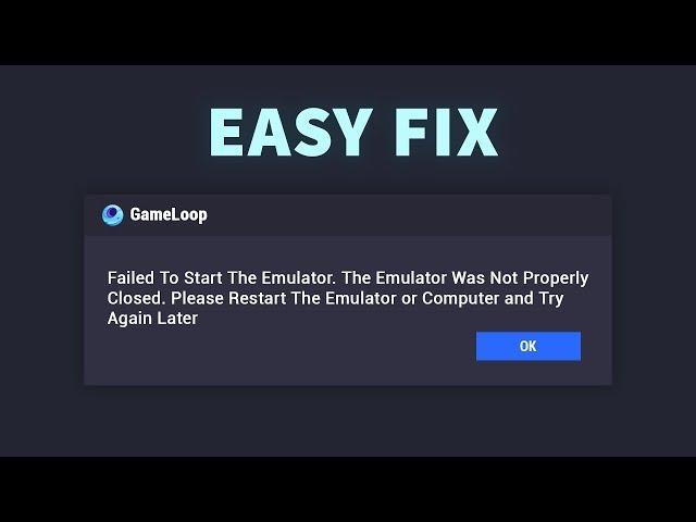 Fix GameLoop Launcher Error: Failed to start the emulator | PUBG Mobile