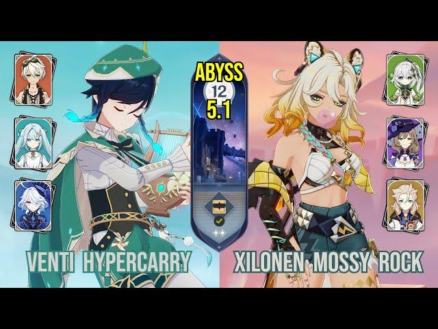 C0 Venti Hypercarry & C2 Xilonen Mossy Rock | Spiral Abyss 5.1 | Genshin Impact