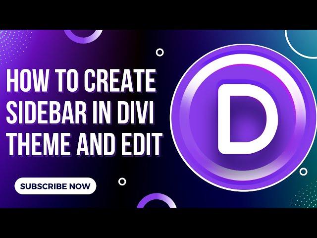 how to create Sidebars with the Divi Theme builder