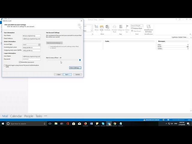 Configure yandex mail to outlook