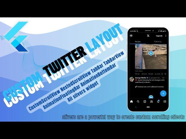 Flutter Custom Twitter Layout | Dynamic Scroll Effects with Flutter Sliver Widgets