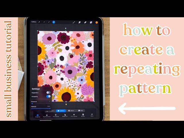 HOW TO DRAW A REPEATING PATTERN ON PROCREATE! Step-by-step for making seamless prints on an iPad