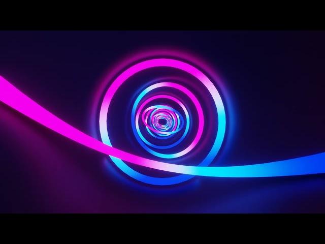 VJ LOOP NEON Rings Colorful Pink Blue Abstract Background Video Simple Pattern 4k Screensaver