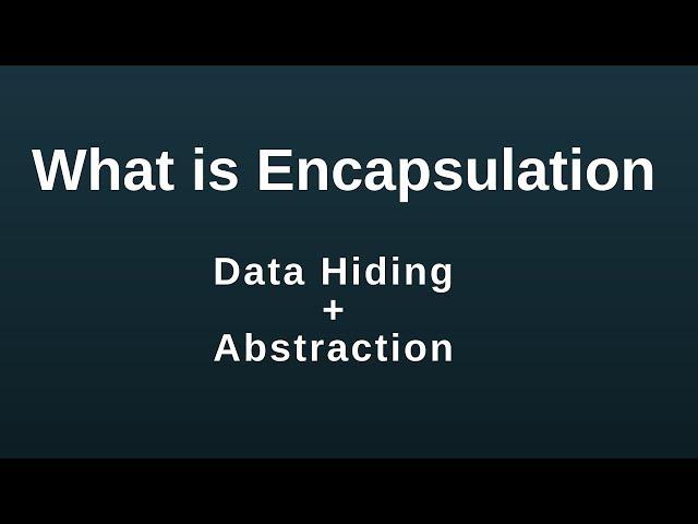 Encapsulation in java with realtime example