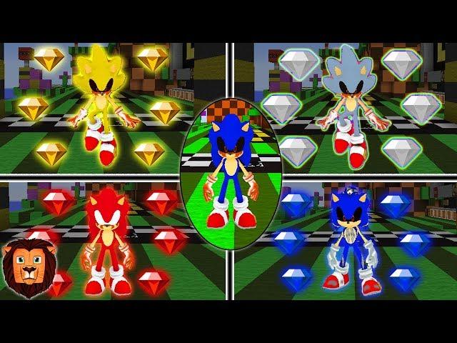 Minecraft COMO TRANSFORMARSE EN TODAS LAS TRANSFORMACIONES DE SONIC.EXE EN MINECRAFT