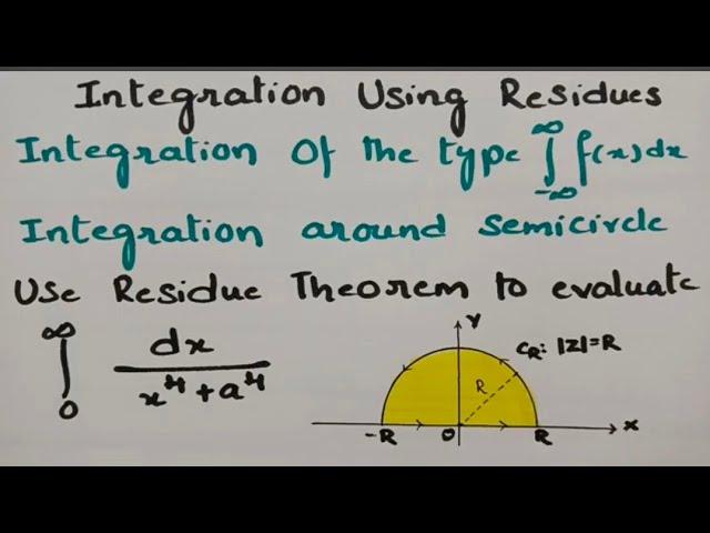 @btechmathshub7050 Contour Integration of Improper Integrals - Around Semi Circle-Residue Theorem