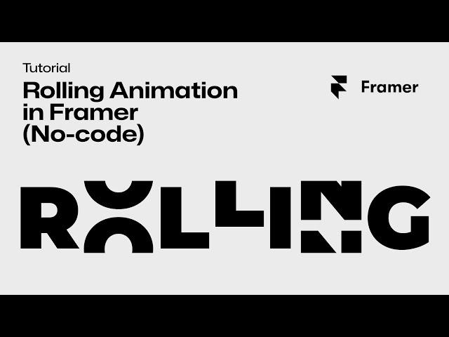 Rolling Text animation in Framer | Step-by-Step No-code Tutorial