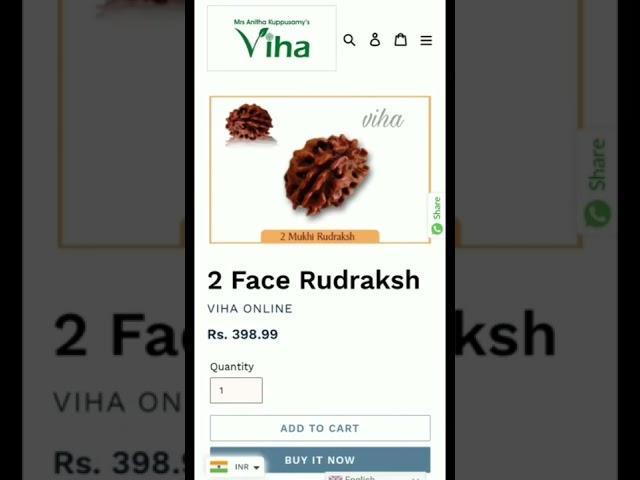 Viha's Divine 2 Face Rudraksh | Viha Online Rudraksha Collection | Anitha Kuppusamy Viha