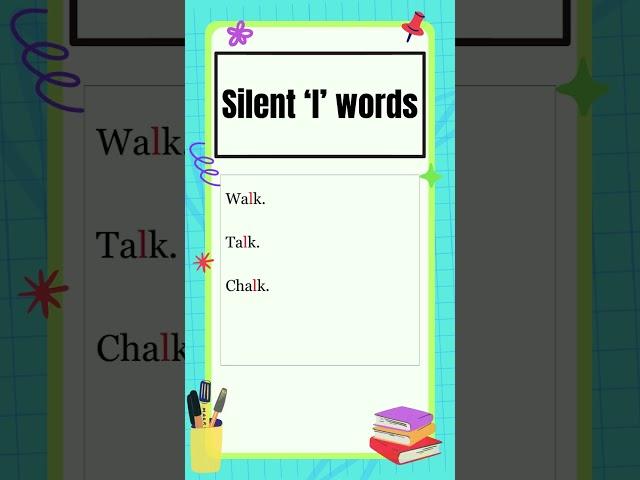 Silent words | Silent "l" words | English Grammar | The Study Corner | #shorts #spokenenglish