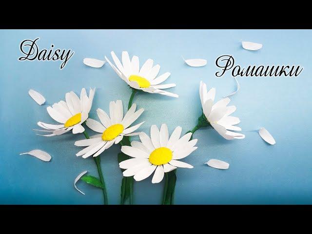 Ромашки из бумаги / Diy paper Daisy (Bellis perennis)