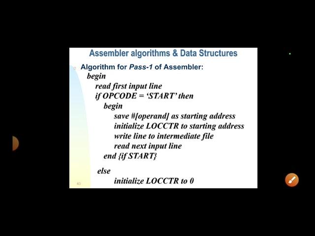 Two pass assembler- Pass 1 algorithm