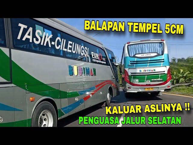 SUGENG RAHAYU KOCAR KACIR !! Viral kejar kejaran adu skill bus Budiman di jalur selatan