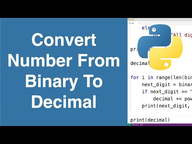 Convert A Binary Number To A Decimal Number | Python Example