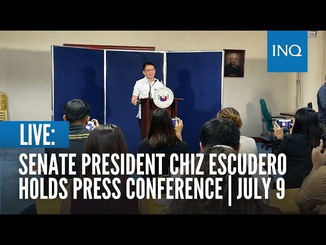 LIVE: Senate President Chiz Escudero holds press conference | July 9