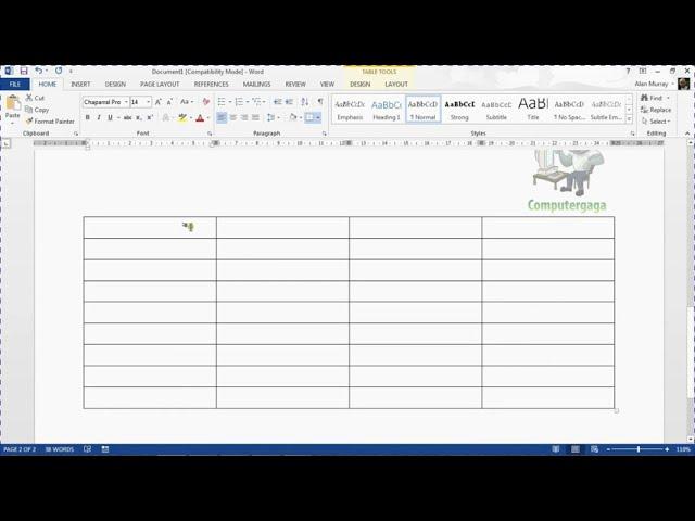 Repeat Table Header Row on Every Page in MS Word