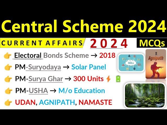 Scheme 2024 Current Affairs | Central Govt Schemes 2024 | Scheme Current Affairs 2024 |