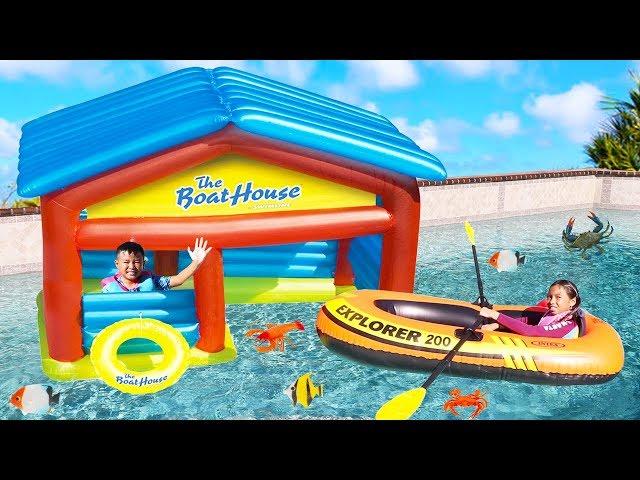 Wendy Pretend Play with Inflatable Boat Playhouse Kids Toys