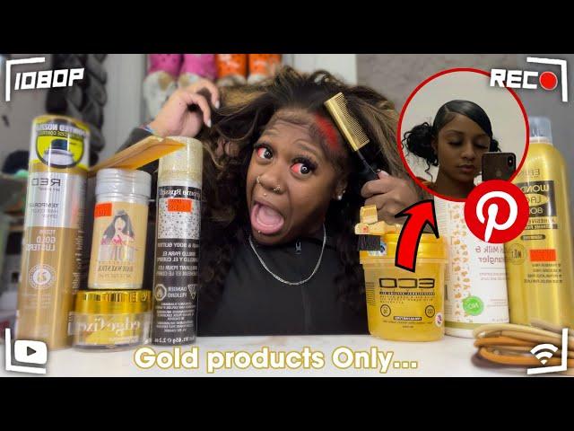Doing a Pinterest inspired Hair style only using GOLD products