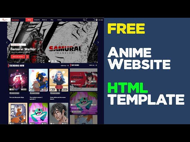 FREE Anime movies website home page HTML template + tutorial | Quick programming tutorial