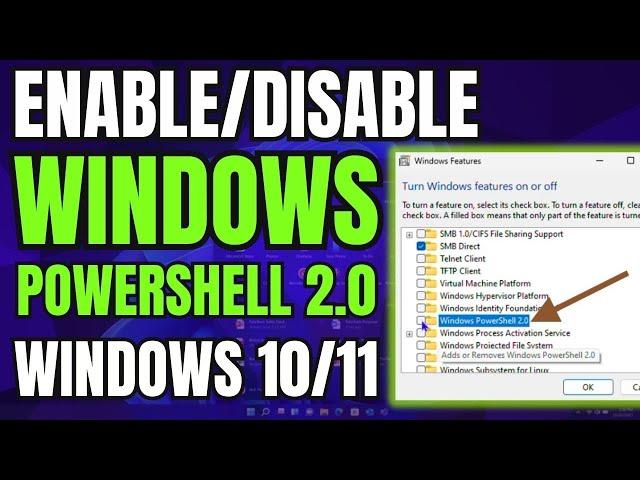 How to Enable or Disable Windows PowerShell 2 0 on Windows 10/11