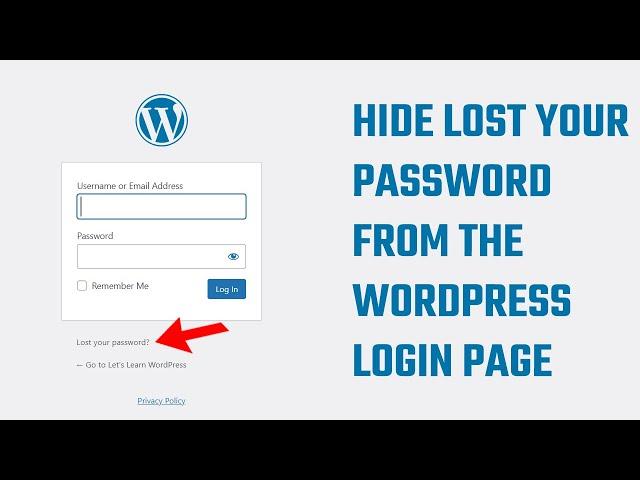 Hide lost your password from the WordPress login page & Block its URL #WordPress 96