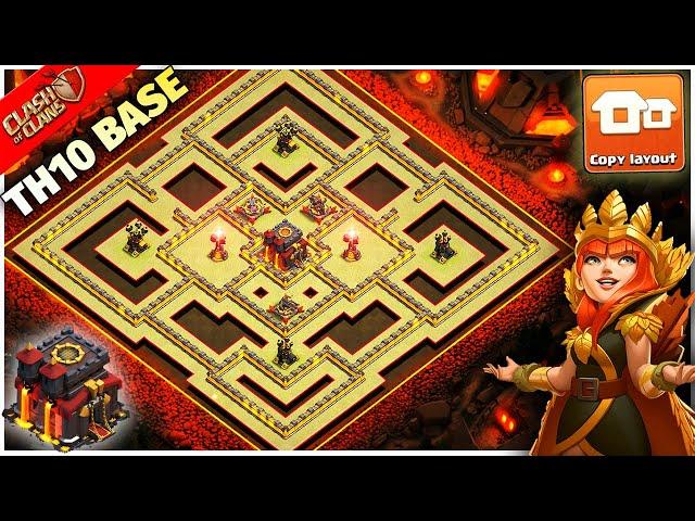 NEW BEST! Town Hall 10 Layout Copy Link | TH10 War Base Design | Clash Of Clans