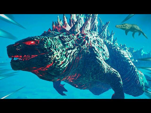 Godzilla Magma Earth vs Deinosuchus! Batalha Aquática | Jurassic World Evolution 2: Mods | (PT/BR)