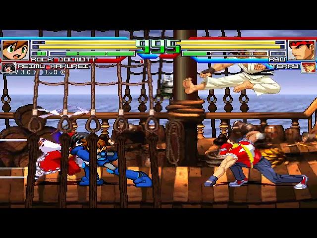 NICK54222 MUGEN: Rock Volnutt and Reimu Hakurei VS Ryu and Terry Bogard