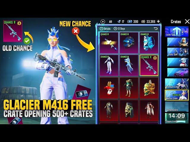 Glacier For Chance Is Here ? 500+ Classic Free Crate Opening | New Classic Chance Scam | PUBGM