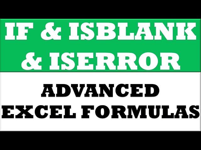 IF + IsBlank + IsError formulas in excel | excel advance formula