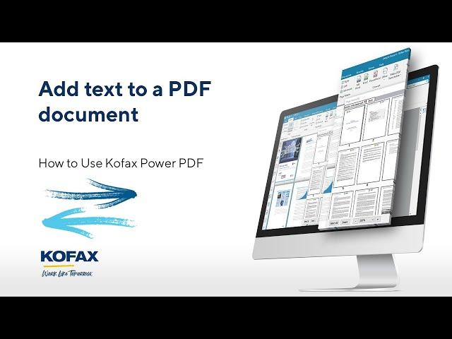 How to Add Text to a PDF Document with Kofax Power PDF