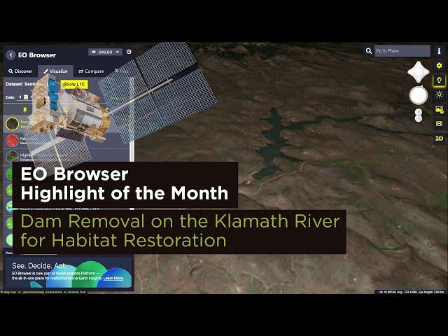 EO Browser Highlight of the Month - April 2024: Dam Removal on the Klamath River