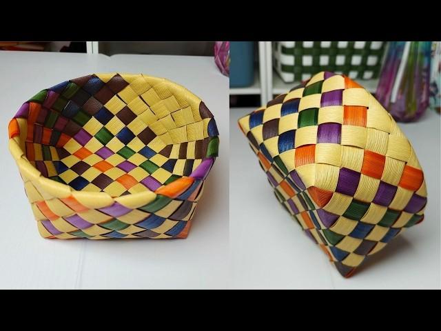 HOW TO CRAFT COLORFUL BASKET WITH RATTAN