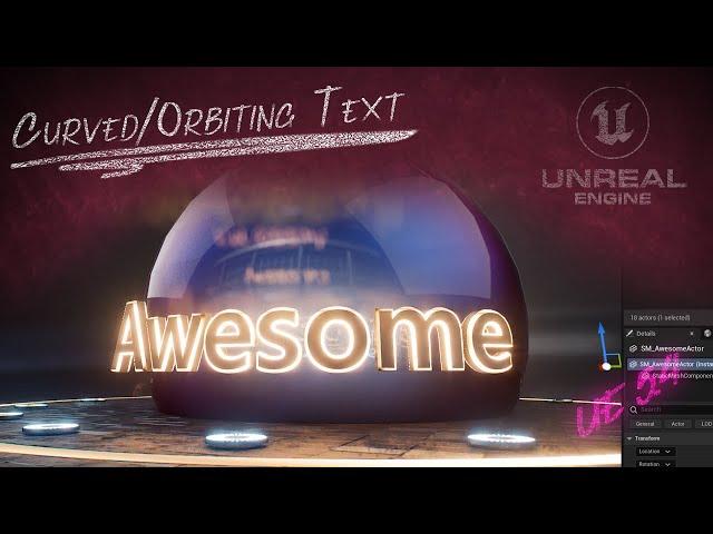 Curved Orbiting Text in Unreal 5.4 Motion Design