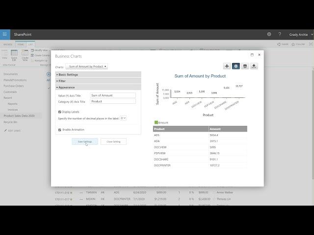 Create a bar chart in a SharePoint list