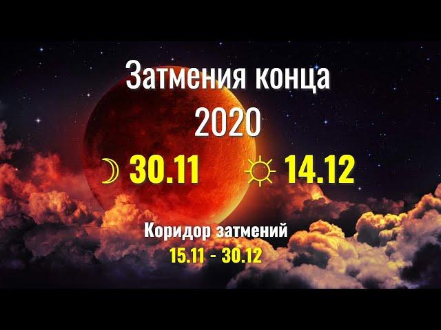 Затмения конца 2020 - Коридор затмений 15.11 - 30.12