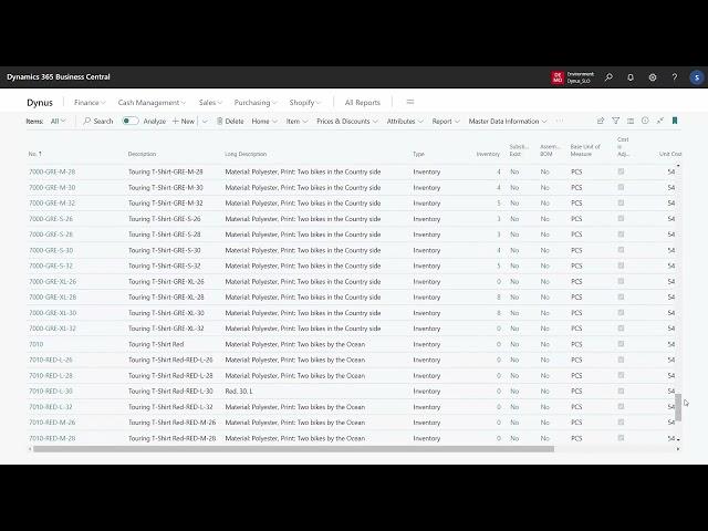 ENG24032889 Use the Style Matrix from the Item list to overview and mass update Variants