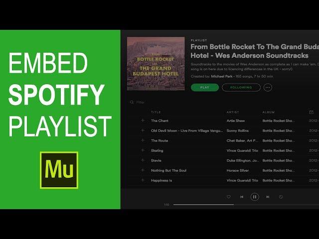 Embed Spotify playlist in Adobe Muse