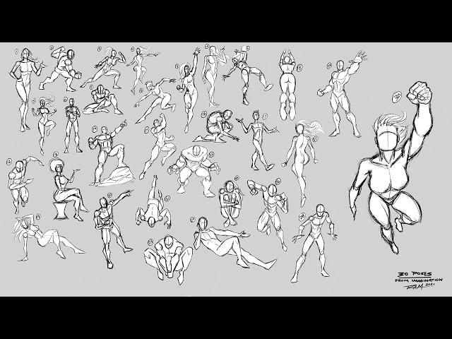 Drawing 30 Poses from Imagination