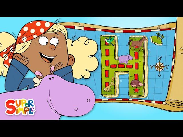 A Hidden Treasure Hunt on "H" Island |  Alphabet Cartoon For Kids