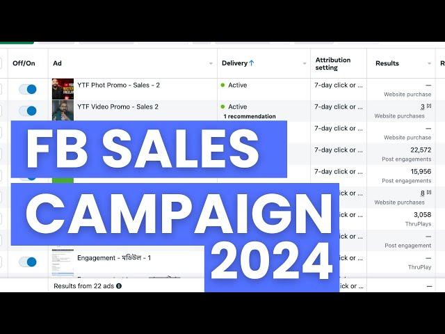Facebook Ads Course 2024 | Running FB Sales Campaign