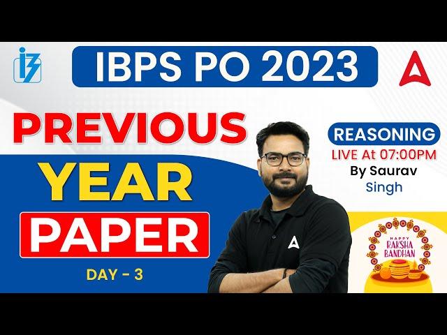 IBPS PO 2023 | IBPS PO Reasoning Previous Year Paper | By Saurav Singh