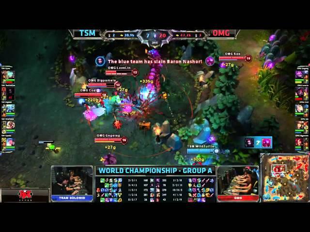 TheOddOne epic Suicide Baron Steal | TSM vs OMG | Worlds 2013 Day 1