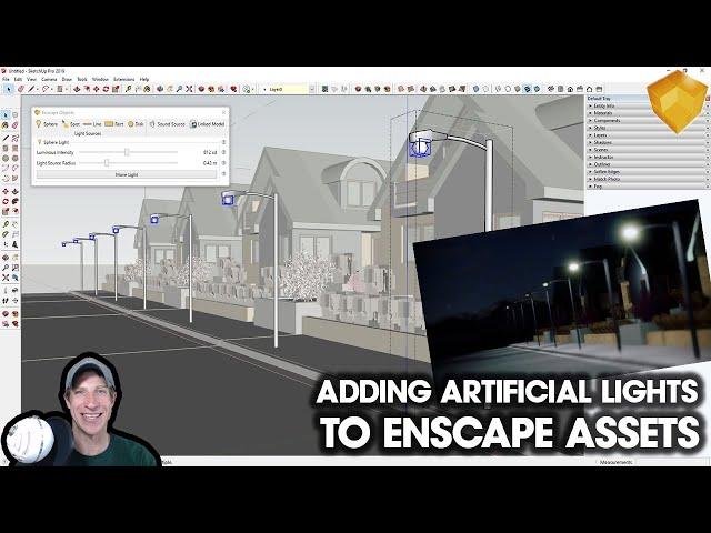 Adding ARTIFICIAL LIGHTS to Enscape Assets in SketchUp