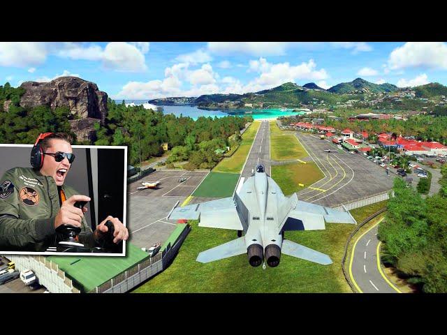 THE WORLD'S TOUGHEST LANDINGS IN A FIGHTER JET - Microsoft Flight Simulator Top Gun DLC